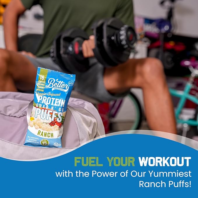 Better Than Good Keto Ranch 16g Protein Puffs | Healthy Savory Snacks, Gluten-Free, Low Carb, kids