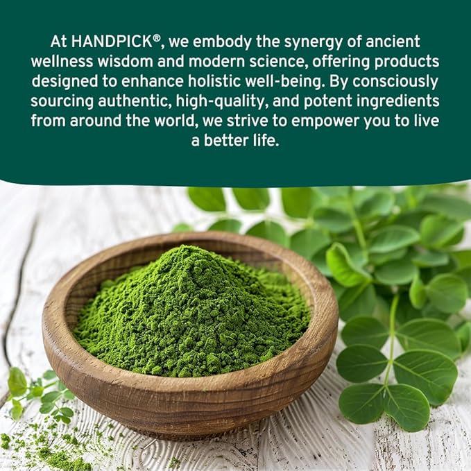HANDPICK USDA Organic Moringa Powder (397g/14oz) Pure Moringa Oleifera Leaf Powder | Authentic