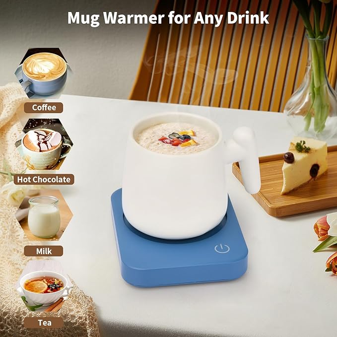 VOBAGA Coffee Mug Warmer, 4 Hours Auto Shut Off Cup Warmer for Office Home Desk with 3 Temperature