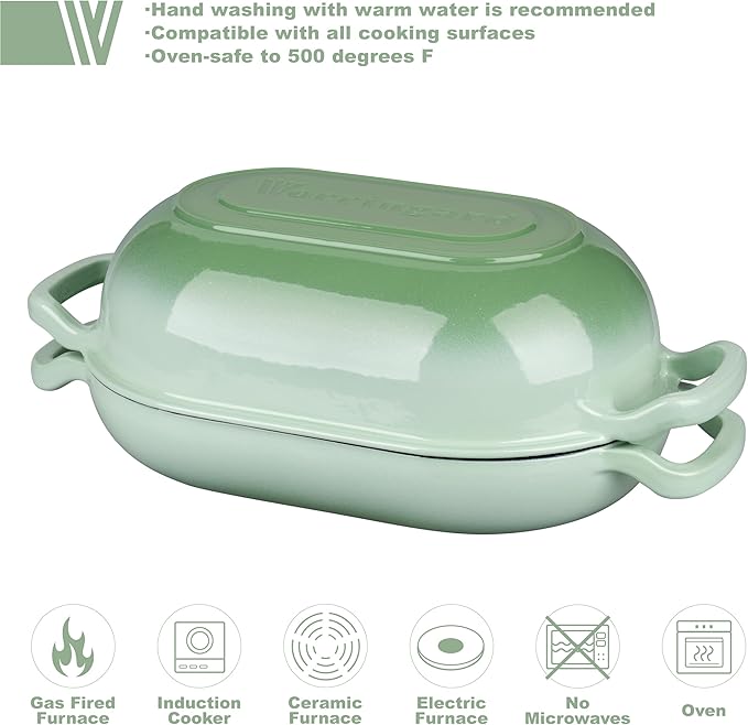 Enameled Cast Iron Sourdough Bread Oven, Dutch Oven, Loaf Cast Iron Bread Pan for Homemade Bread