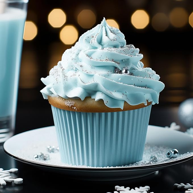 Whaline 600Pcs Blue Cupcake Liners Gradient Blue Baking Cups Holders Cupcake Wrappers Muffin Liners