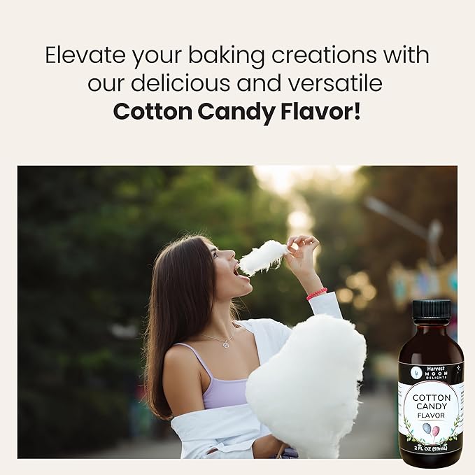 Cotton Candy Flavoring Extract - 2 oz - Water-Soluble - By Harvest Moon Delights - Cotton Candy