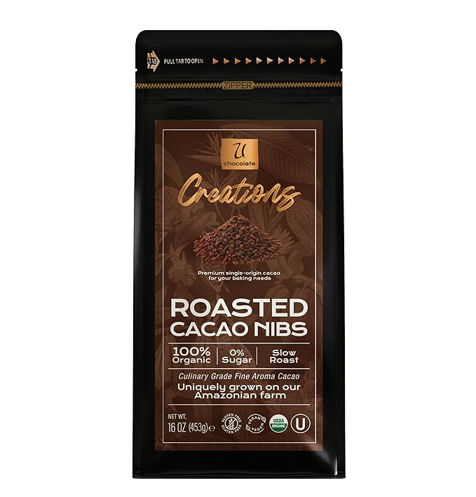 U Chocolate Creations | Organic Cacao Nibs (16 oz) | Fresh from our Farm | 100% natural, 0% Sugar |