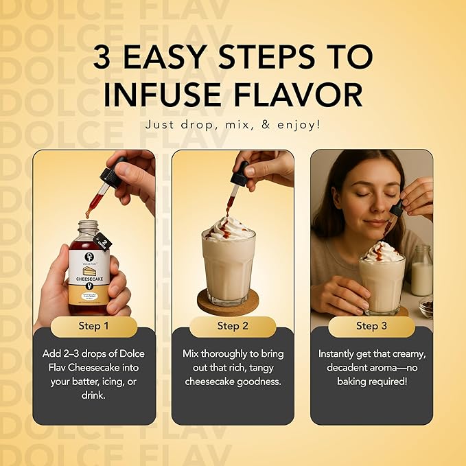 Dolce Flav Cheesecake Extract ??2 Ounce Water-Soluble Kosher, Sugar-Free, Concentrated Creamy