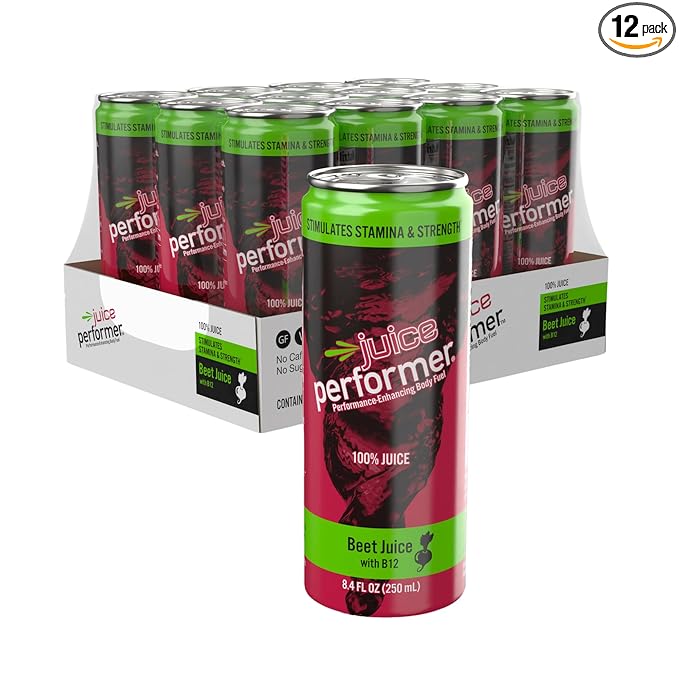 Juice Performer Beet Juice With Vitamin B12 - Natural Pre-Workout Beetroot Juice For Boosting