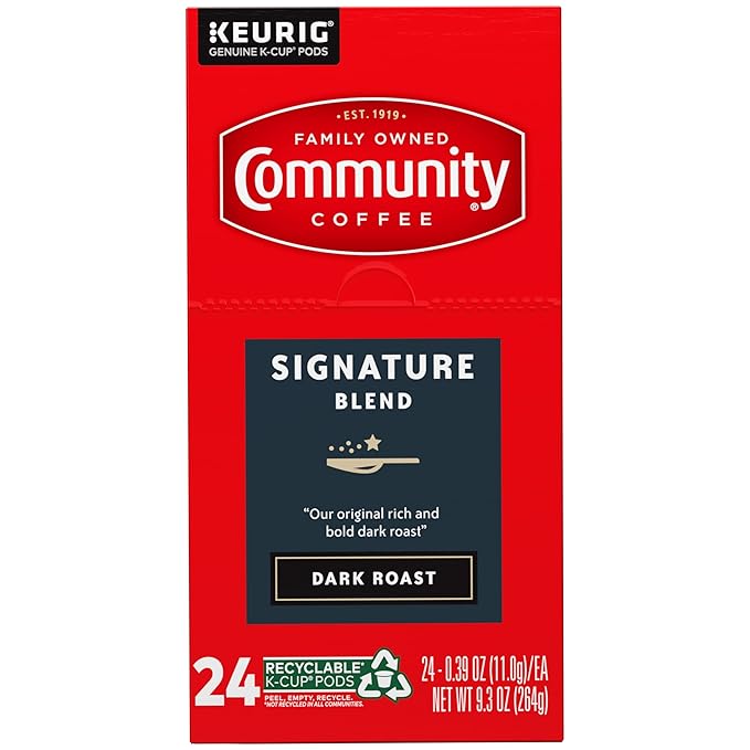 Community Coffee Signature Blend 96 Count Coffee Pods, Dark Roast, Compatible with Keurig 2.0 K-cup