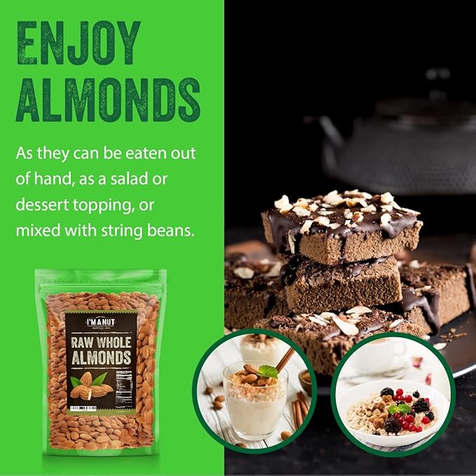 Raw California Almonds 16 oz (1 lb) | Natural | Whole | Batch Tested Gluten & Peanut Free | No PPO