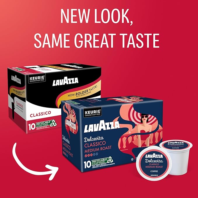 Lavazza Dolcevita Classico, Single-Serve Keurig K-Cup Pods, Medium Roast Coffee, 60-Count Box (6