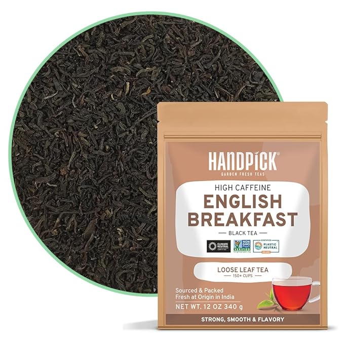 HANDPICK, English Breakfast Tea Loose Leaf (340g/12oz) Strong, Robust, High Caffeine Black Tea