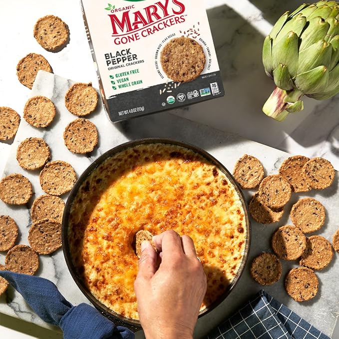 Mary's Gone Crackers Black Pepper Crackers, Vegan Friendly, Kosher, USDA Certified Organic, Gluten