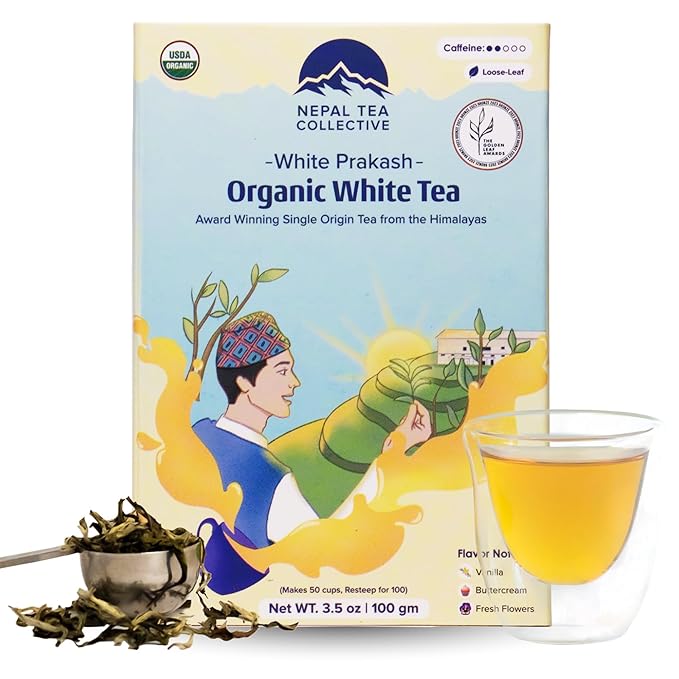 NEPAL TEA Organic White Tea Loose Leaf - USDA Certified Organic from a Family Farm in the Himalayas
