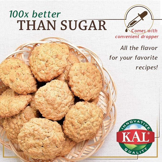 KAL Sure Stevia Extract Zero Calorie Sweetener, Low Carb, Plant Based Liquid Stevia Drops, Great