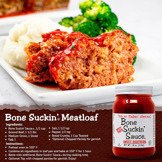 Bone Suckin' Sauce Sweet Southern BBQ Sauce, Gluten-Free, Non-GMO, Kosher, Sweetened with Cane