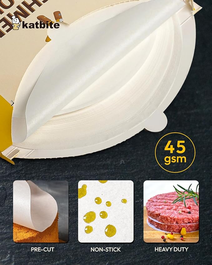 Katbite 400Pcs 6 Inch Parchment Paper Rounds, Round Parchment Paper for Cake Baking, Patty
