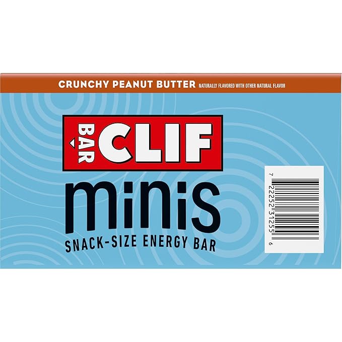 CLIF BAR Minis - Crunchy Peanut Butter - Made with Organic Oats - 5g Protein - Non-GMO - Plant Based - Snack-Size Energy Bars - 0.99 oz. (20 Pack)
