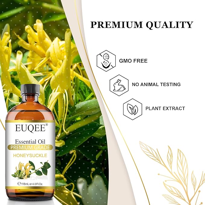 Honeysuckle Essential Oil 118ml Pure Honeysuckle Oil Premium Essential Oil - with Glass Dropper