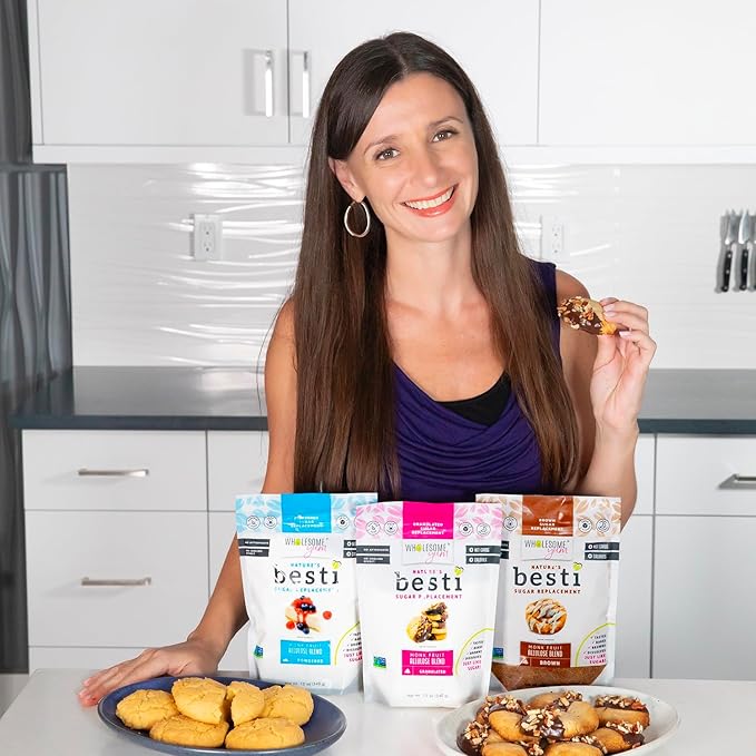Wholesome Yum Besti Natural Sugar Substitute - Keto Granulated Monk Fruit Sweetener Blend With