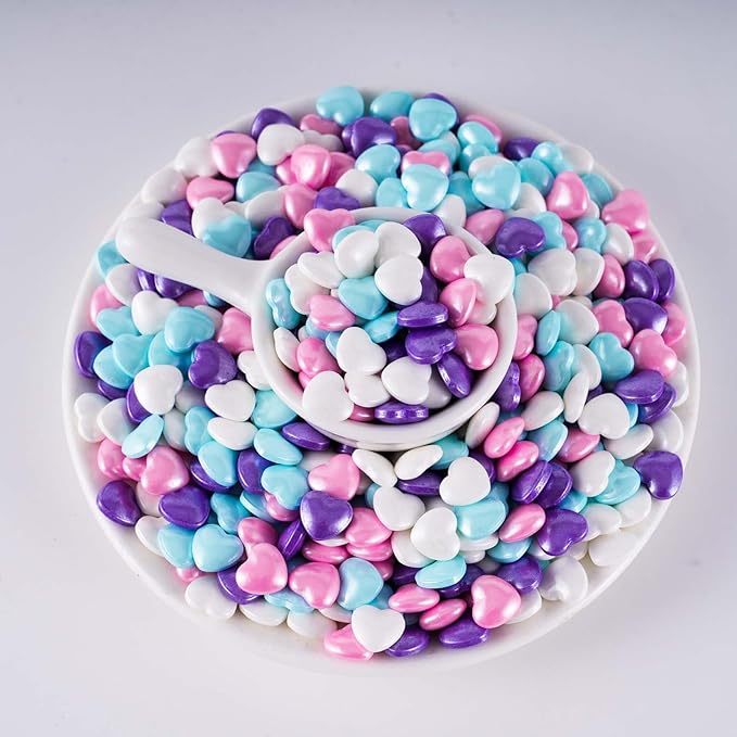 Kasvan Mixed Heart Shapes Sprinkles - Edible Candy Pearls 130g/4.58 Oz, Mix Size, Baking Cake