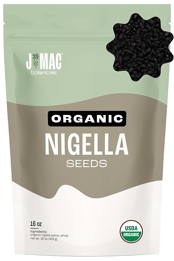 J Mac Botanicals, Organic Nigella Seeds (1 Pound), USDA Certified, black cumin seed, Nigella