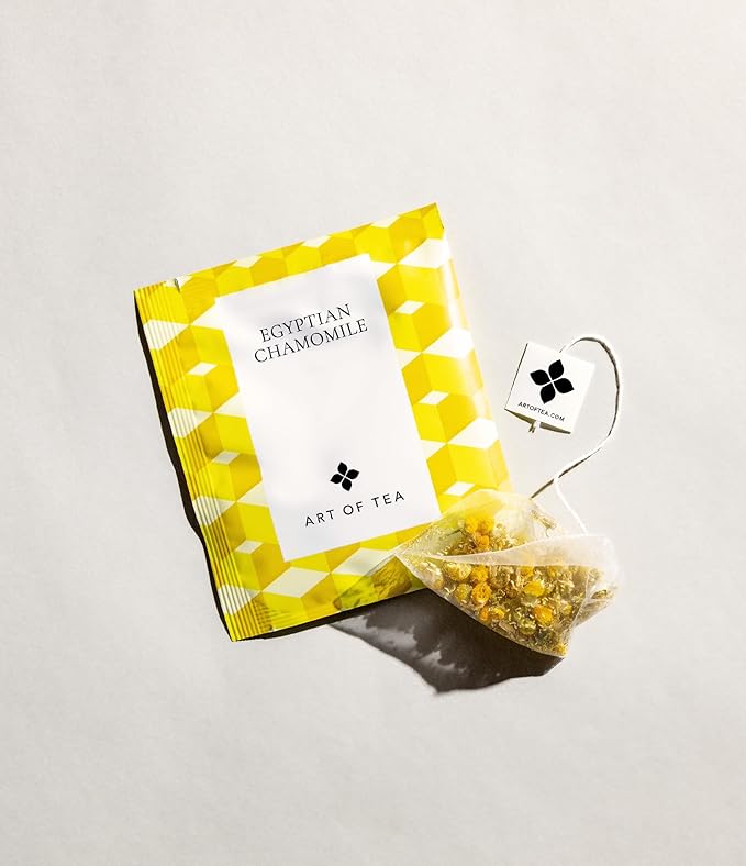 Art of Tea | Organic Egyptian Chamomile Tea Bags - Caffeine Free Herbal Tea | 50 Eco Friendly