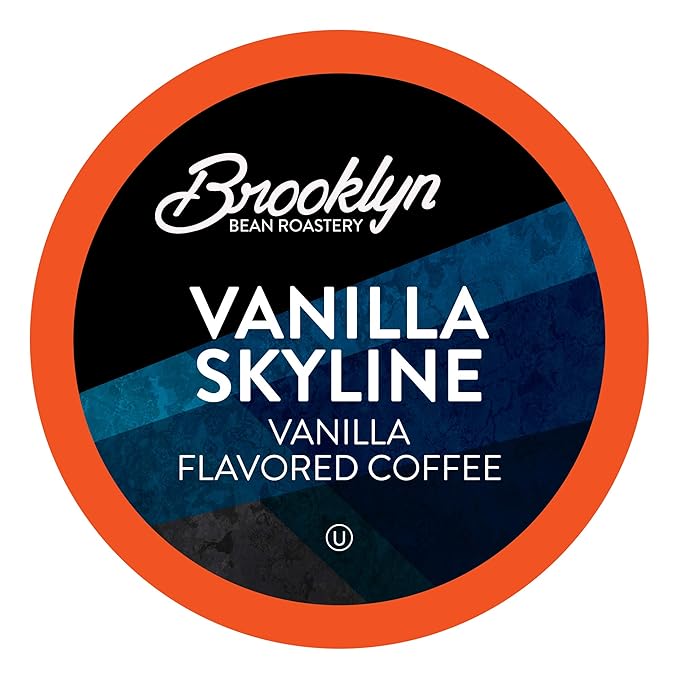 Brooklyn Beans Vanilla Skyline Flavored Gourmet Coffee Pods, Compatible with 2.0 Keurig Coffee Pods