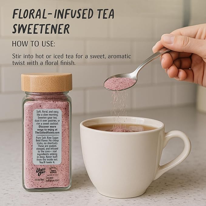 The Salted Roots Bluebird Dandelion Sugar - Floral, Sweet & Citrusy with Blue Tea, Rosehips &