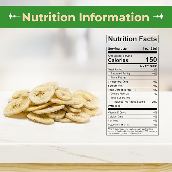 Sincerely Nuts Dried Banana Chips Sweetened - Fresh Sweet Dried Bananas Made w/Ripe Fruit & Coconut