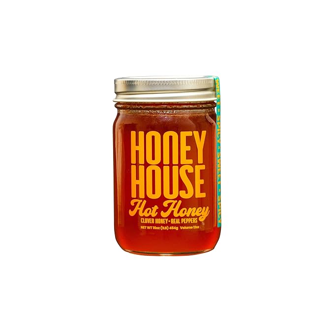 Honey House Hot Honey Premium Spicy Infused with Chili Peppers | 100% Natural with Natural Spices |