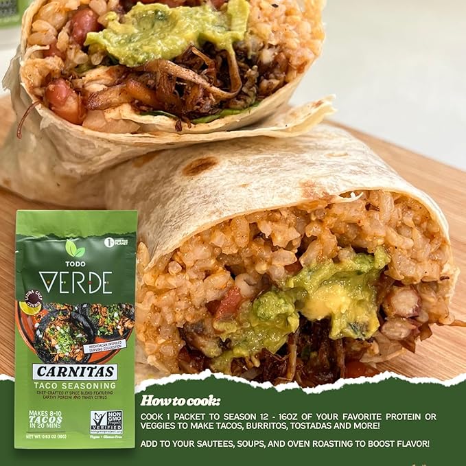 Carnitas Taco Seasoning Packets - Todo Verde | Chef Curated Blends with Porcini Mushroom & Black