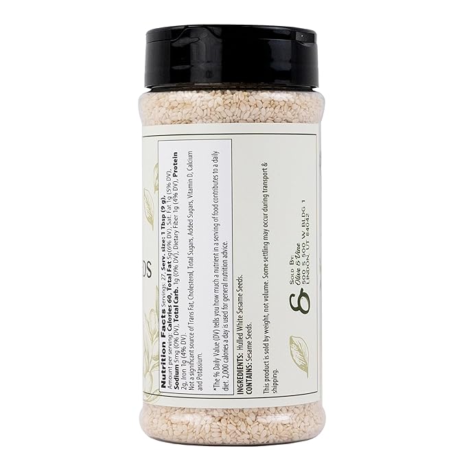 Olive & Vine White Sesame Seeds, Nutty Flavor, For Baking & Cooking, Rich Tradition, Authentic