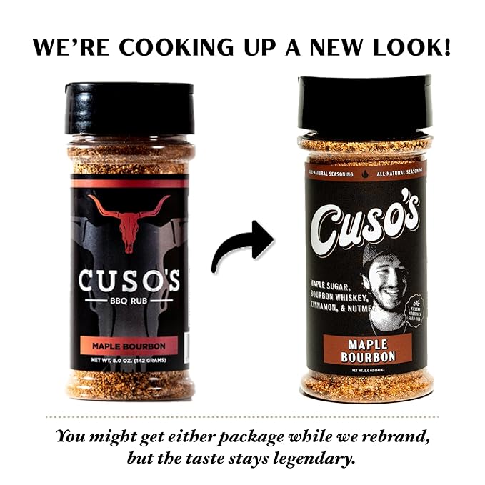 Cuso Cuts Maple Bourbon Rub BBQ Seasoning - All-Natural Steak Seasoning - Spices for Grill