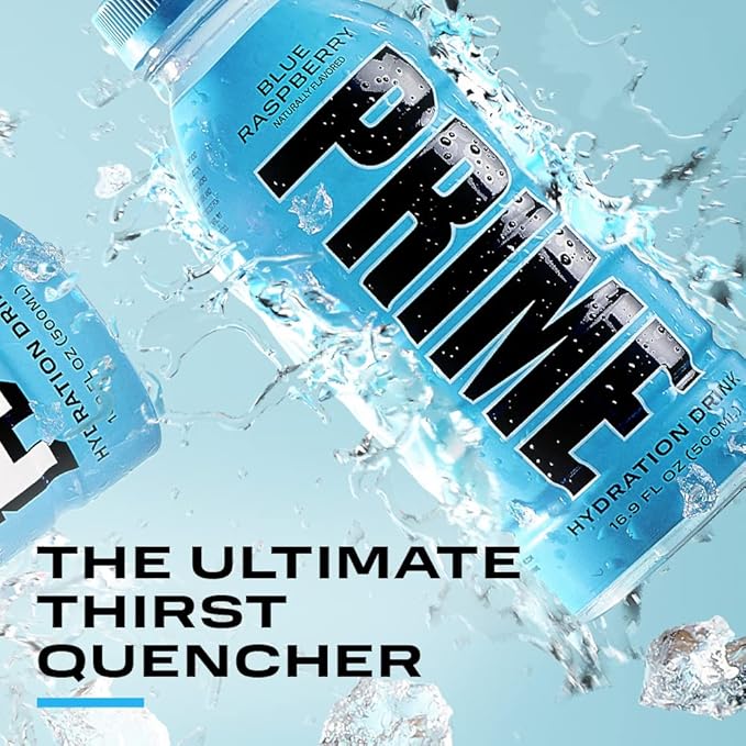 PRIME Hydration BLUE RASPBERRY, Sports Drinks, Electrolyte Enhanced for Replenishing Fluids, 250mg