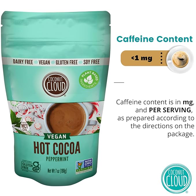 Coconut Cloud: Dairy-Free Instant Peppermint Hot Cocoa Mix | Vegan, Natural, Delicious, Creamy