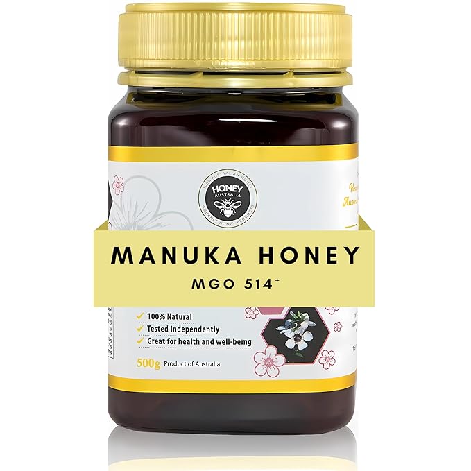 Honey Australia Manuka Honey MGO 514+ | 17.6 oz | Raw, Organic, Pure Certified Australian Honey for