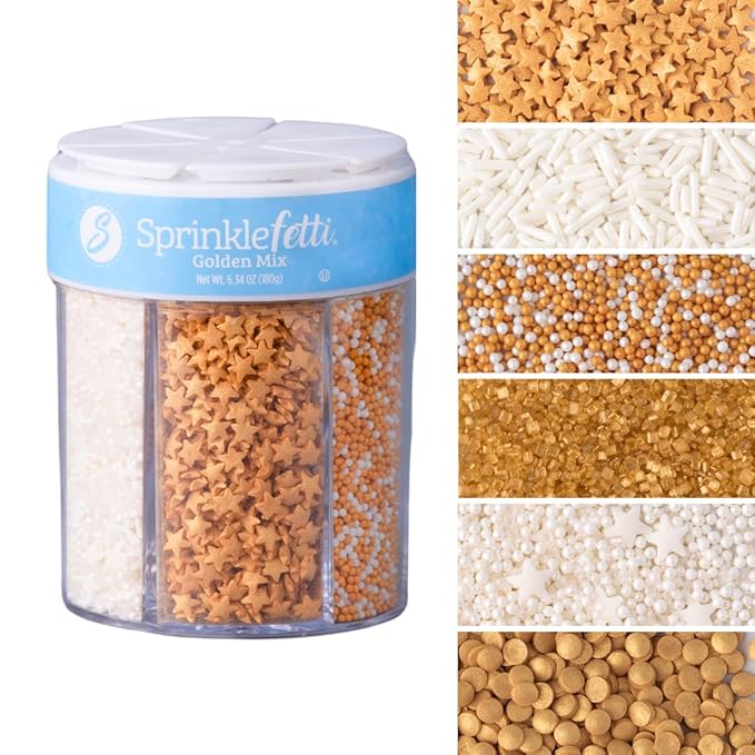 Sweets Indeed Sprinkles 6 Cell Edible Sprinkle Mix Jimmies Perfect for Cake Decorations Baking Ice