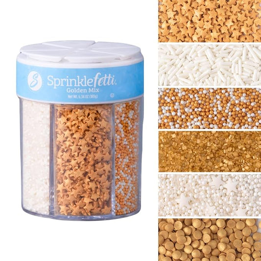 Sweets Indeed Sprinkles 6 Cell Edible Sprinkle Mix Jimmies Perfect for Cake Decorations Baking Ice