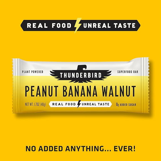 Thunderbird Bars Energy Snack, Gluten-Free with Protein, Healthy Real Food, Vegan Non-GMO, No Added