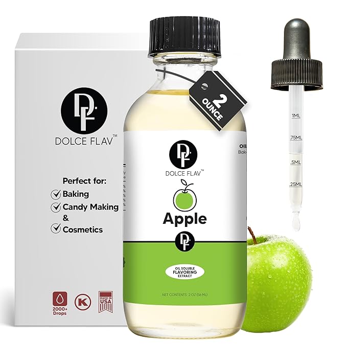 Dolce Flav Apple Extract ??2 Ounce Oil-Soluble Kosher, Sugar-Free, Concentrated Crisp Apple