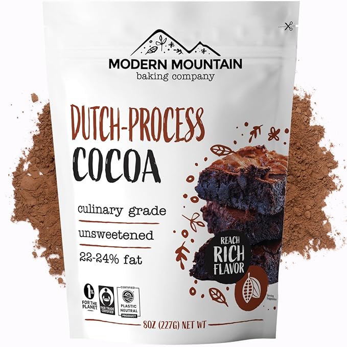 Cocoa Powder (8 oz) Dutch Processed Cocoa Powder, Unsweetened, Extra Rich Cocoa Flavor, 22-24% Fat