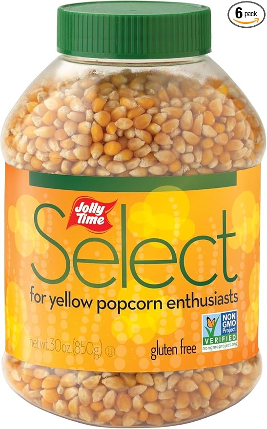 Jolly Time Popcorn Kernels, Gourmet Popping Corn for Air Popper Machine or Stovetop, Select Yellow