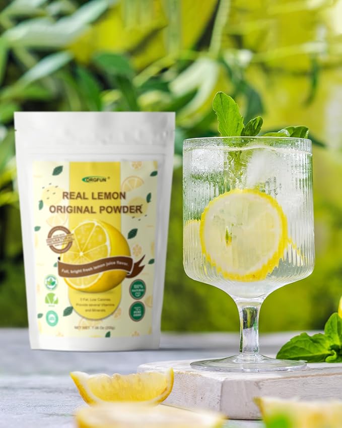 ORGFUN Original Lemon Powder, Freeze Dried Lemon Juice Powder, Great for Beverages, Smoothies