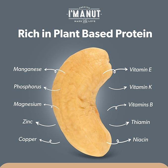 Premium Raw Cashews 48oz (3 lbs.) Non-GMO, No Additives Batch Tested Gluten & Peanut Free
