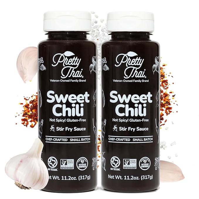 Pretty Thai Sweet Chili Sauce, Gluten Free Certified Non-GMO Authentic Vegan Stir Fry, BBQ