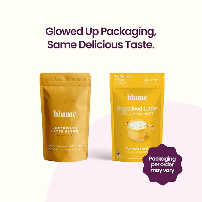 Blume Superfoods Latte - Turmeric Powder and Ginger Powder - Golden Milk, Cardamom, Ginger Root