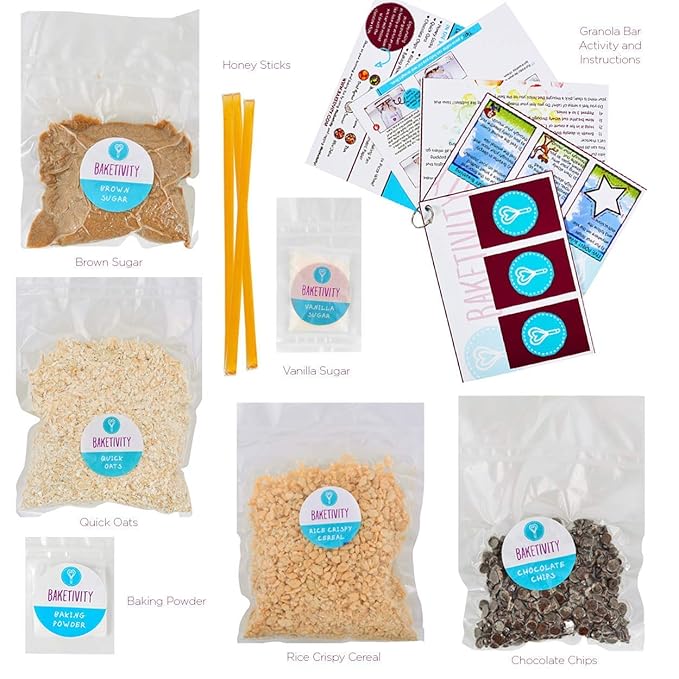 BAKETIVITY Kids Baking DIY Activity Kit - Bake Delicious Healthy Gluten Free Granola Bars with