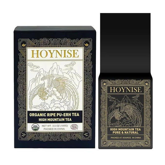 HOYNISE – USDA Organic Pu-erh Tea Loose Leaf- Chinese Yunnan Ripe Puerh Tea - Zero Artificial