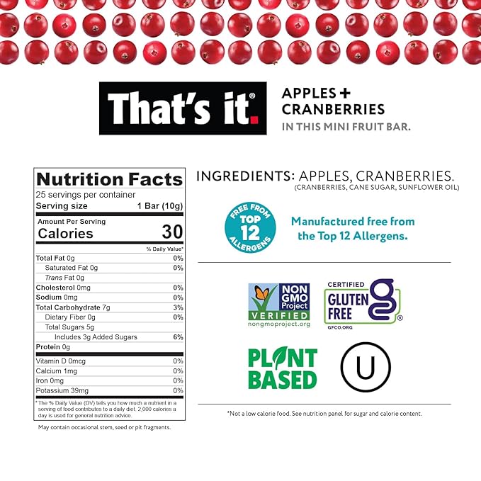 That???It. Fun Size Fruit Bars Variety Pack(50 Pieces, 10g Each) With Apples + Bananas, Apples +