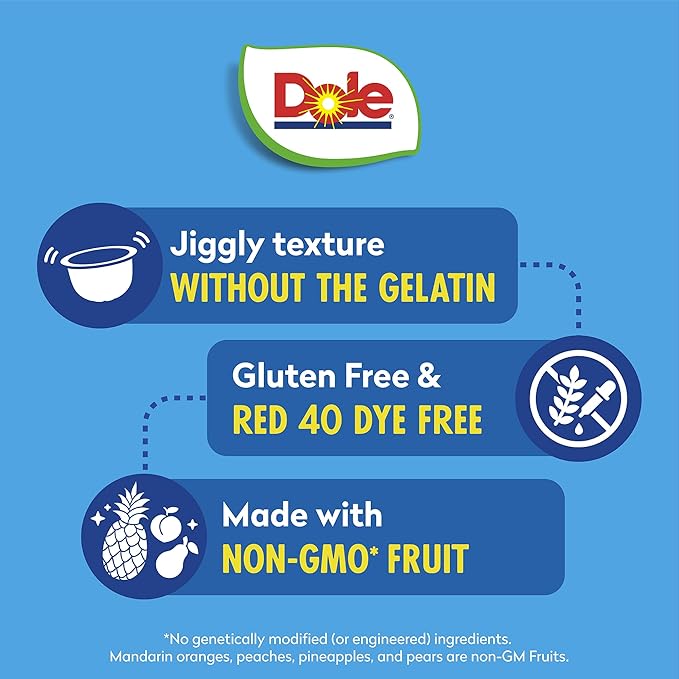Dole Diced Peaches, Mandarin Oranges, and Mixed Fruit in Gel Variety Pack - Dole Fruit Bowls Snacks