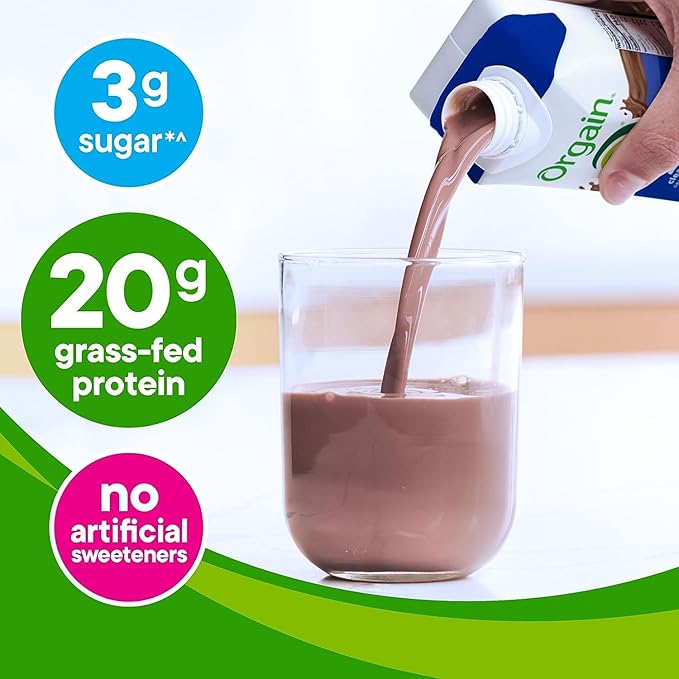 Orgain Clean Protein Shake, Grass Fed Dairy, Creamy Chocolate Fudge - 20g Whey High Protein