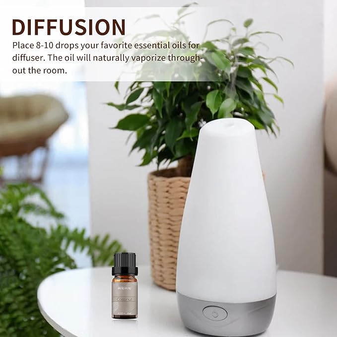 BURIBURI Coconut Essential Oil, Premium Grade Scented Oil 10ml Coconut Fragrance Oil Carrier Oil